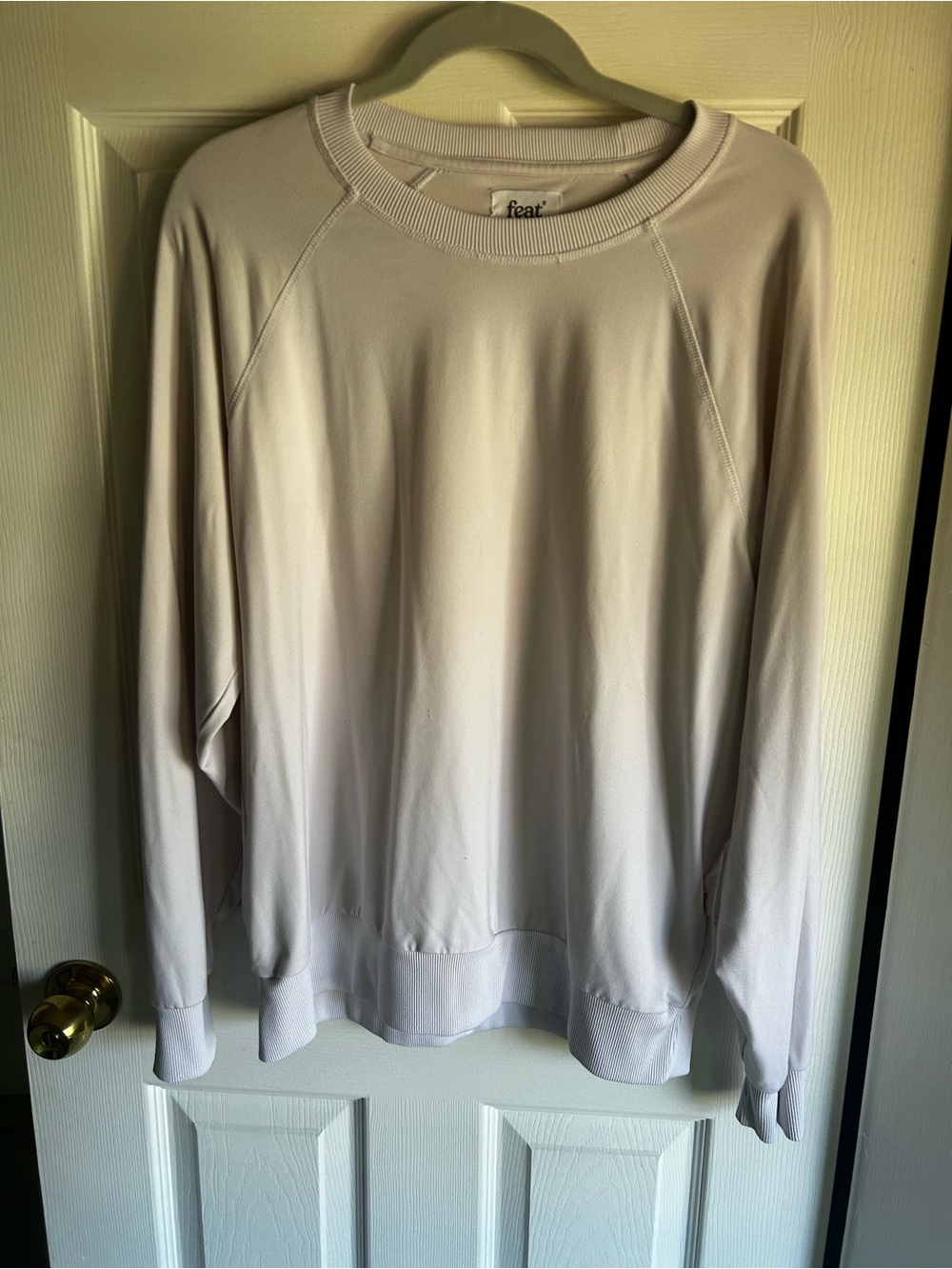 Men's Feat Cream Crewneck Pullover. Size L. Like new